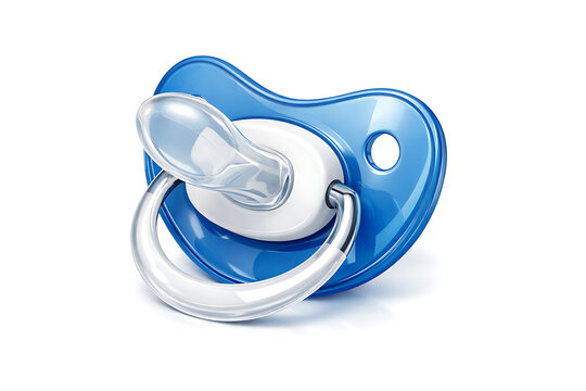 Blue Baby Pacifier Soother Isolated on White Background