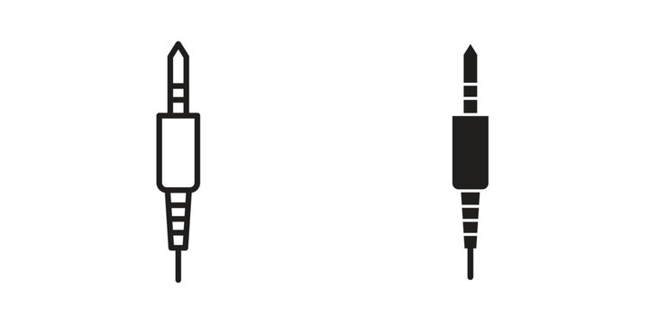 Audio jack icon and symbol. Vector icon editable set