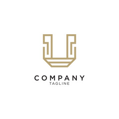 Obraz premium Letter U logo design template. Monogram U logo icon