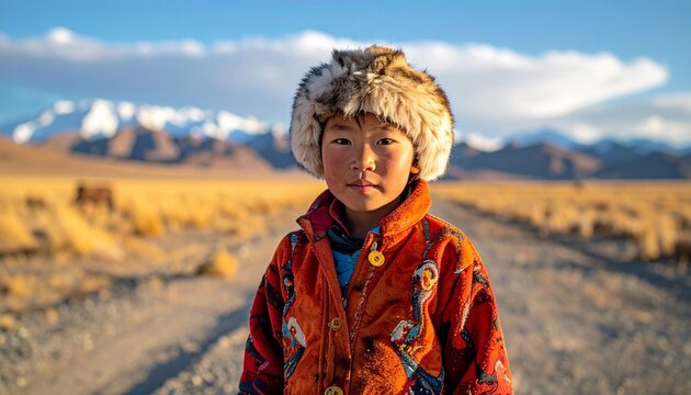 Mongolian child, portrait	
