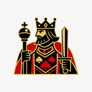 Regal king card illustration.