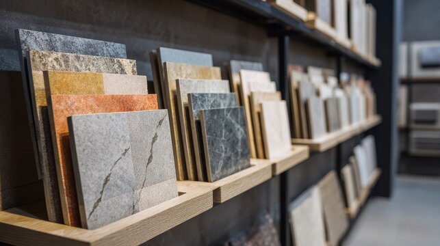 Stunning photo of kitchen bathroom tiles showroom display of new tiling option for floors and walls for home building improvement works.