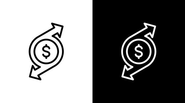 Cash Flow White Icon Set Design