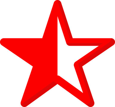 Red outline star vector icon for minimalist rating and review feedback