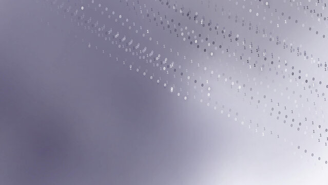 Motion watercolor Abstract Digital Binary Code Stream Flowing Downwards on a Gradient Background Representing Technology and Data