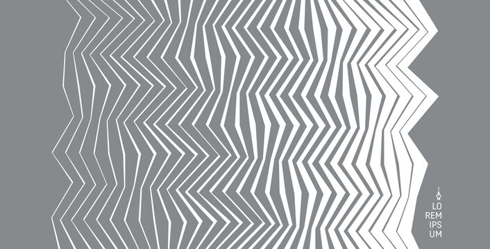 A parametric pattern with curves creating an angular design. Lines create dynamic movement. Abstract geometric background. Illustration for brochure, poster, cover, card, presentation, flyer or banner