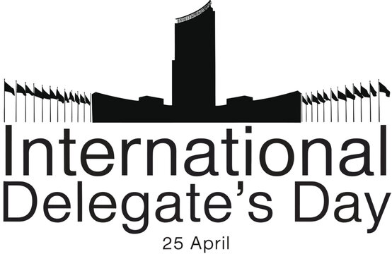 International Delegate's Day Poster With United Nations Building and Flags Celebrating Diplomacy and Global Unity