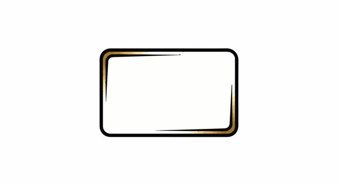 Simple blank rectangular frame with a black and gold border