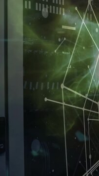 Vertical video: Node network starting from green glow, lines linking and forming mesh to show load