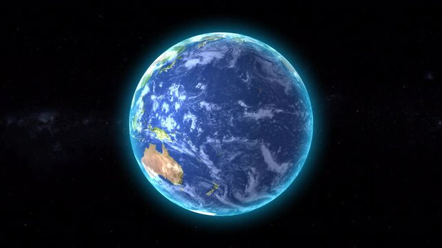Realistic Rotating Earth Loop, Planet Animation in Space HD Background