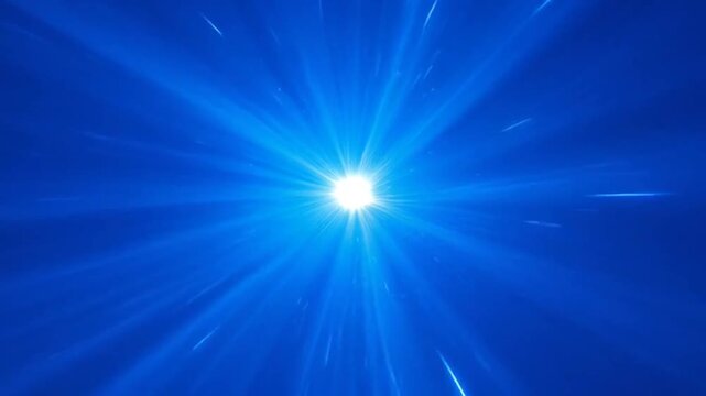 Blue Energy Burst Radial Light Streaks Cosmic Explosion Abstract Motion