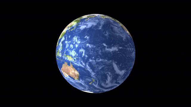 Realistic Rotating Earth Loop, Planet Animation in Space HD Transparent no effect and bacground