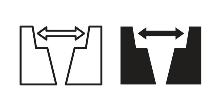 Gap icon and symbol. Vector icon editable set