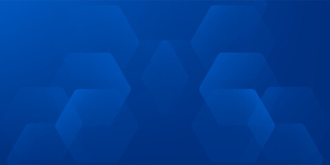 Fototapeta premium Modern abstract blue background with glowing geometric lines. Blue gradient hexagon shape design. Futuristic technology concept.eps,10