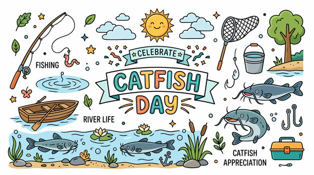 Catfish Day Celebration - Fishing, River Life, and Catfish