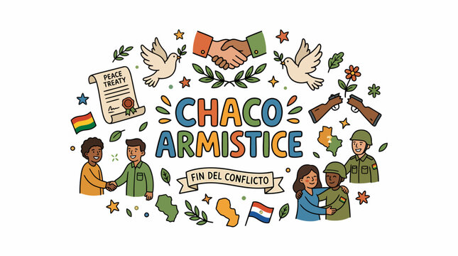 Chaco Armistice Peace Treaty Illustration