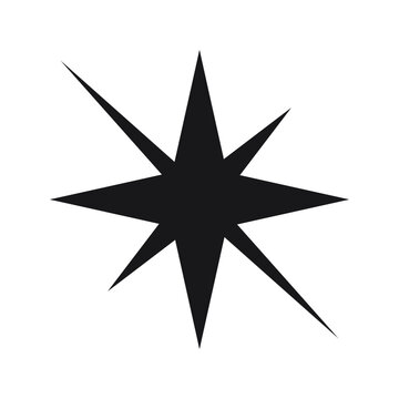 Geometric sparkle star icon vector design element.
