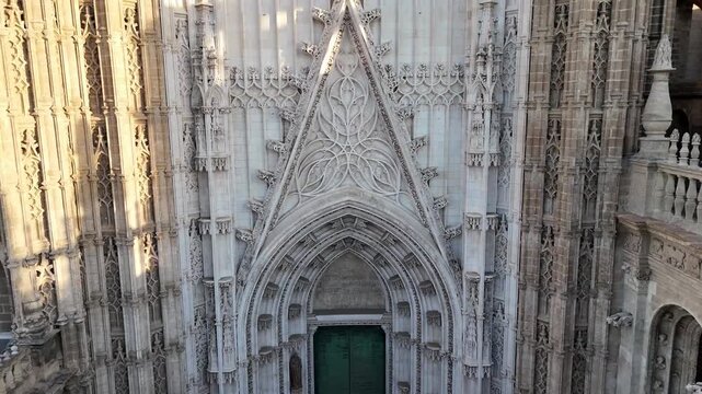 Close-Up of El Giraldillo Statue on Giralda Tower at Seville Cathedral, Plaza del Triunfo Spain