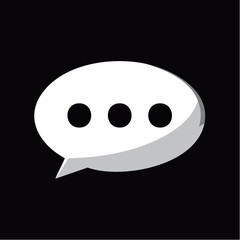 Fototapeta premium White Comment Bubble With Three Dots Inside, Flat Design Message Communication Icon