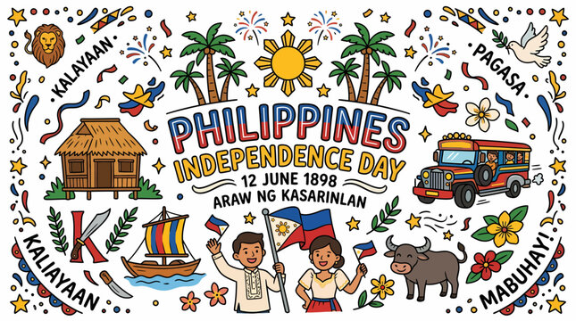 Philippines Independence Day Doodle Art