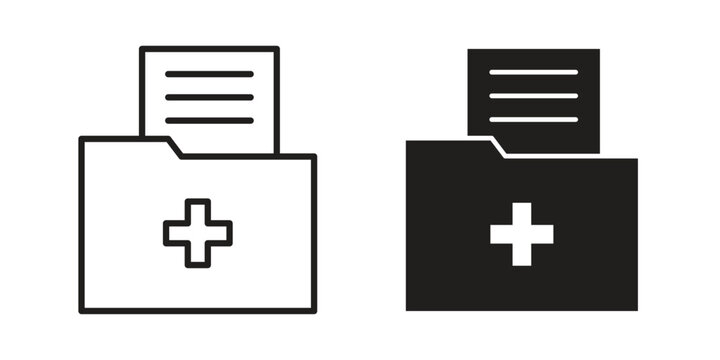 Medical history icon and symbol. Vector icon editable set