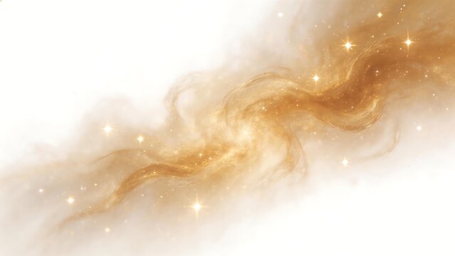 Golden cosmic nebula with stars