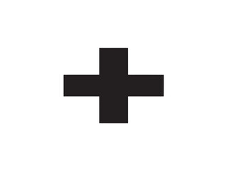 Obraz premium black plus sign symbol flat design vector illustration