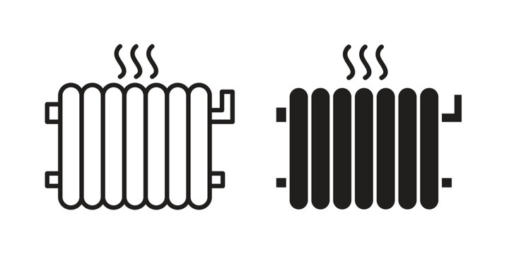 Radiator icon and symbol. Vector icon editable set
