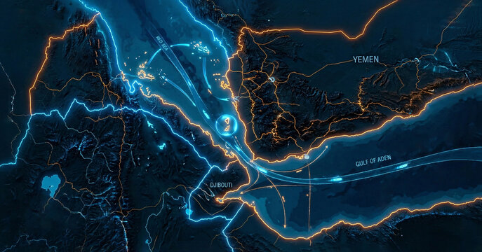 Bab al-Mandab Strait map