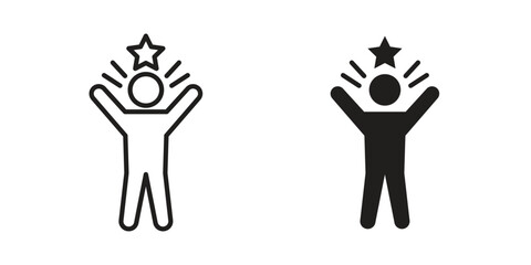 Fototapeta premium Self confidence icon and symbol. Vector icon editable set