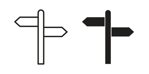 Signpost icon and symbol. Vector icon editable set © Vince