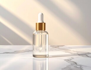 Naklejka premium Luxury serum dropper mockup no label aesthetic