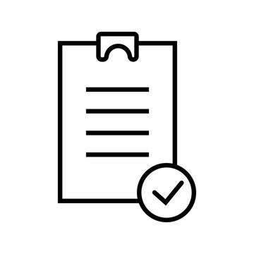 Contract confirmation icon. Business and contracts line symbol. Black and white.