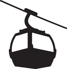 Cable car, gondola lift, aerial tramway, transportation icon © Amazinart