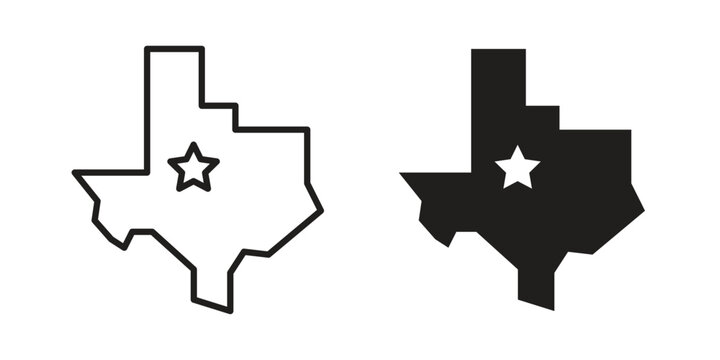 Texas icon and symbol. Vector icon editable set