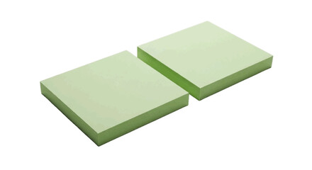 Vector illustration of two square light green sticky note pads on a transparent background © keltouma