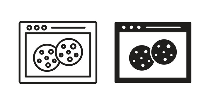 web Cookies icon and symbol. Vector icon editable set