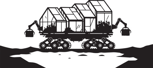 Obraz premium Industrial mining vehicle, heavy machinery, excavator, construction equipment, vector illustration