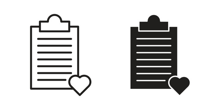 Wish list icon and symbol. Vector icon editable set