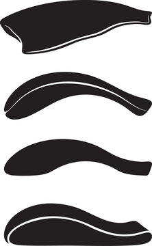 Fresh Fish Fillet Silhouette in Clean Side View Vector Clipart Icon