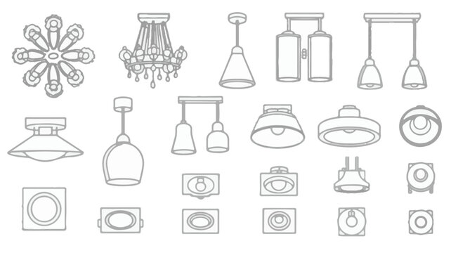 Ceiling Light Fixture Icons and Silhouettes s2mnclh4rbiamdfhjqvysw