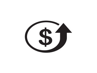Obraz premium increasing dollar sign growth trend flat design vector illustration