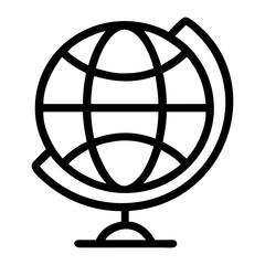 Obraz premium Globe Icon: A simple yet elegant black-and-white icon of a globe, perfect for representing global concepts, travel, and international themes.