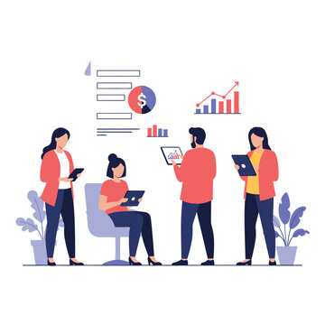 Team Collaboration And Presentation In Office Setting.