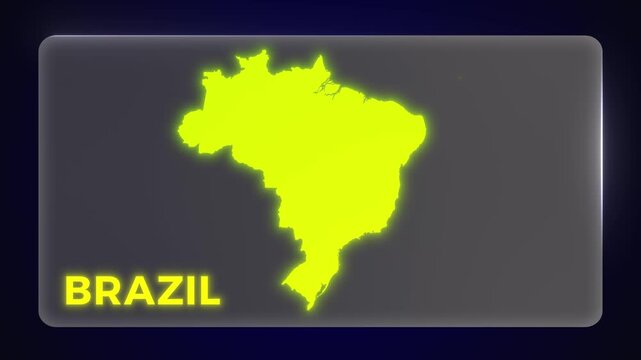 Federative Republic of Brazil Brasil Map Intro Modern Template Glow Effect Explainer Documentary Style 4K Video