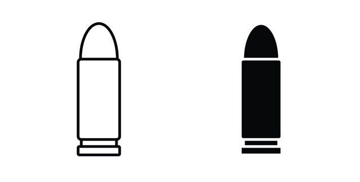 Bullet icon in black and white color. Solid and linear icons