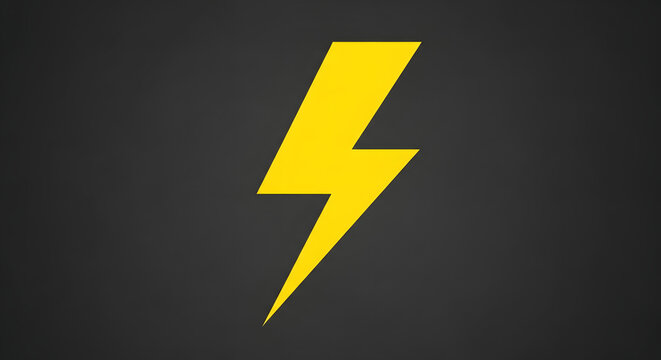 A yellow lightning bolt on a black background 