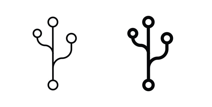 Code branch icon in black and white color. Solid and linear icons