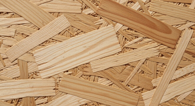 Close up of oriented strand board OSB wood texture