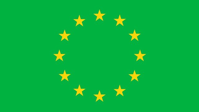Animation of circle of yellow stars on black background